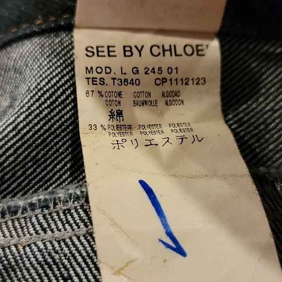 SEE BY CHLOE Dark Blue Denim Skirt US 8 Made In Italy GUC - Picture 4 of 16